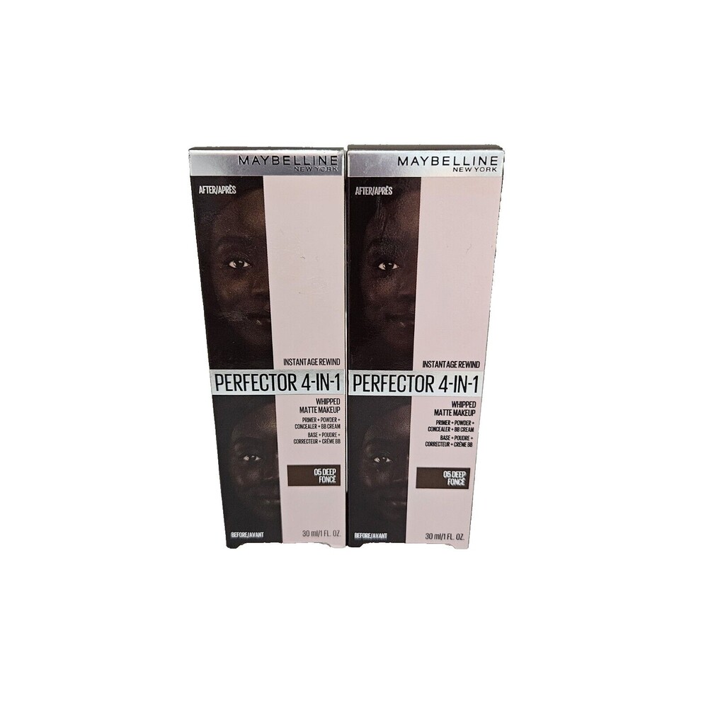 Maybelline Instant Age Rewind Perfector 4 In 1 Matte Makeup Deep Fonce Lot of 2
